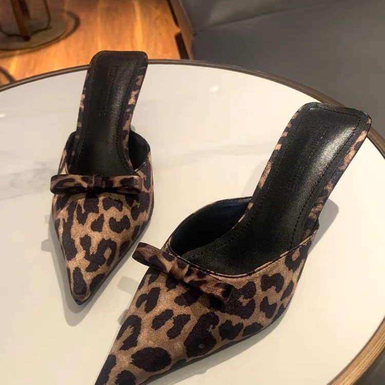 Ethnic Fashion Women - kadın leopar desenli sivri uçlu yüksek
