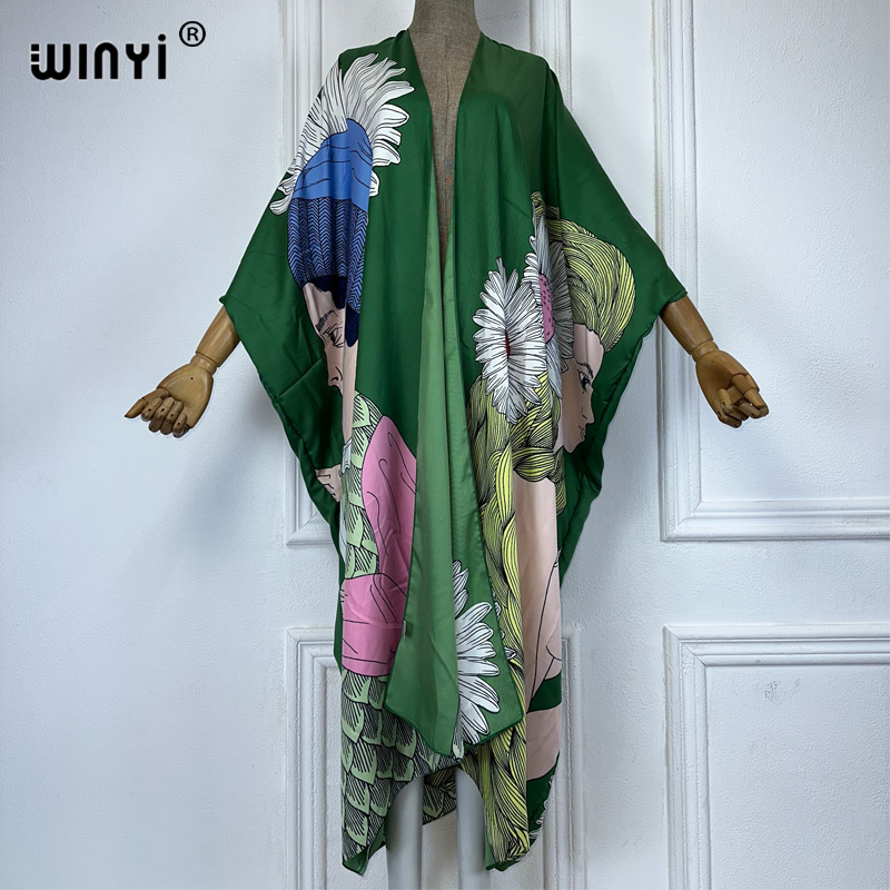 Kaftan Women Boho - WINYI boho baskı Kimono seksi Hırka