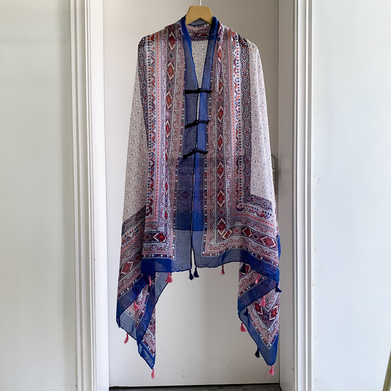 Go Ethnic Fashion - Tokalı Yeni Etnik Stil Paisley Şal,