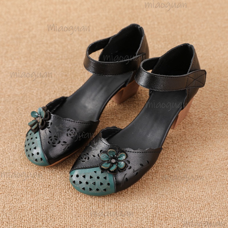 Ethnic Fashion Women - Oyuk Kapaklı Burun Gladyatör Sandaletleri Çiçek