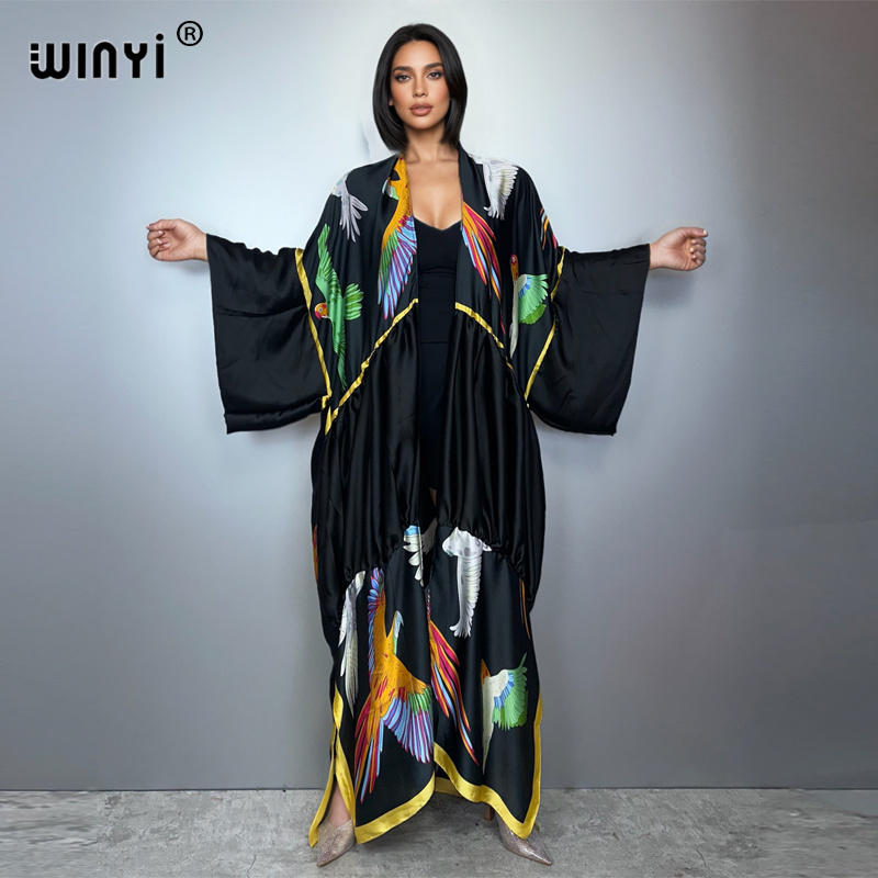 Kaftan Women Boho - WINYI baskılı bohem kimono maksi plaj