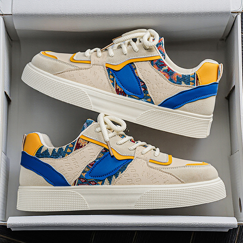 Ethnic Fashion For Men - Erkek Vintage Patchwork Platform Spor Ayakkabıları