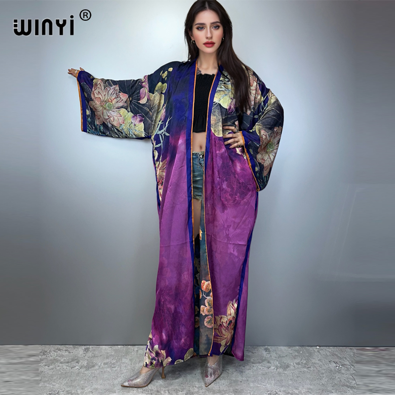Kaftan Women Boho - WINYI kimono Yüksek Kaliteli Baskı Elbise