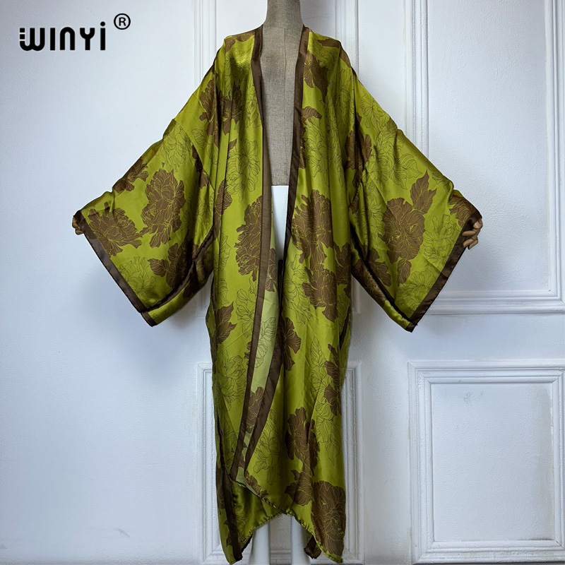 Kaftan Women Boho - WINYI Afrika boho baskı Kimono uzun