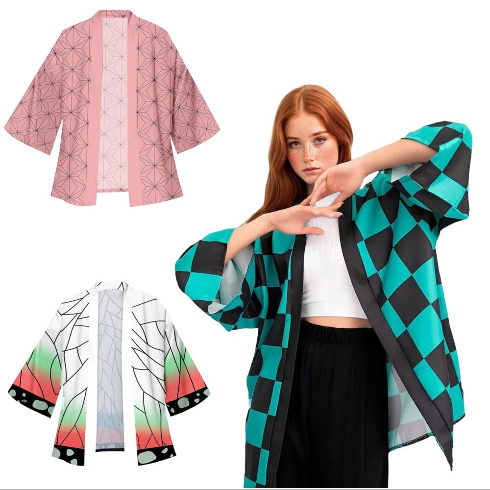 Haori Japanese Jacket - Erkekler Japa Nese Anime Samurai Tanjiro