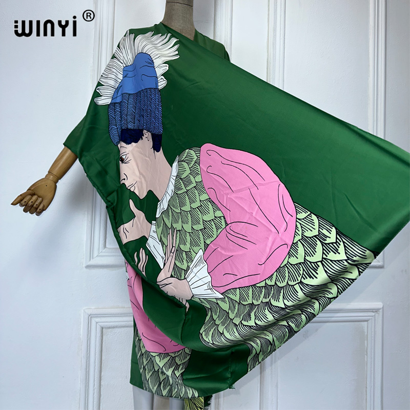 WINYI boho baskı Kimono seksi  - Kaftan Women Boho incelemesi ve fiyatı