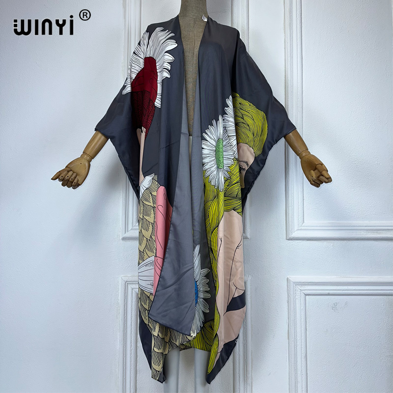 WINYI boho baskı Kimono seksi  - Kaftan Women Boho incelemesi ve fiyatı