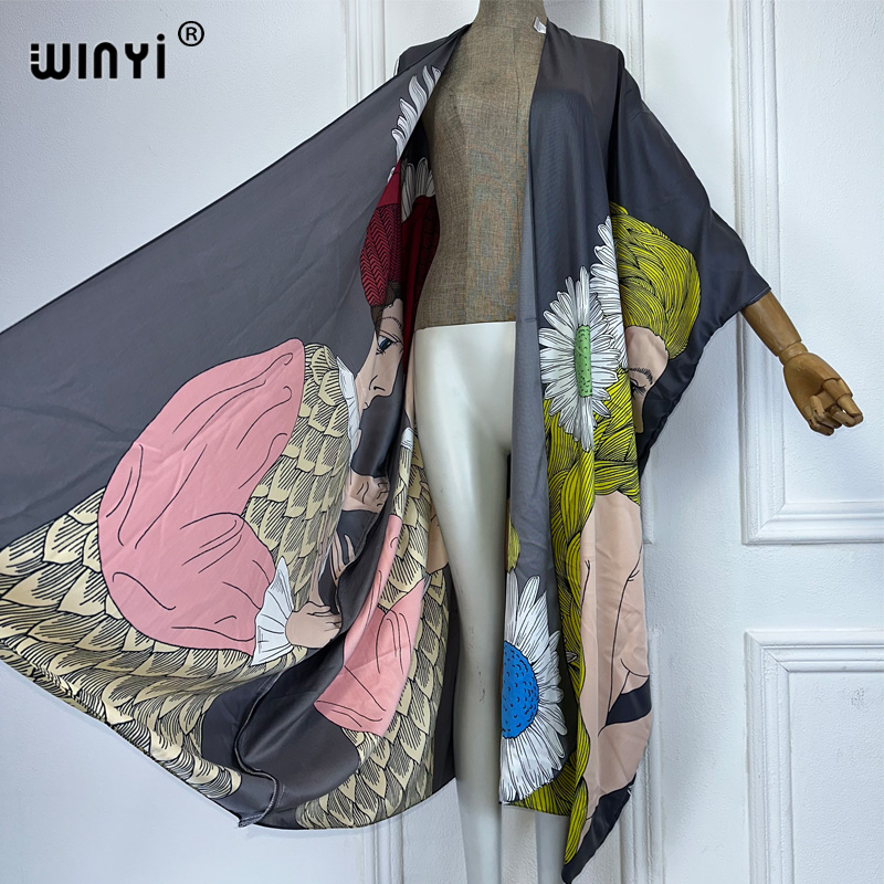 WINYI boho baskı Kimono seksi  - Kaftan Women Boho incelemesi ve fiyatı