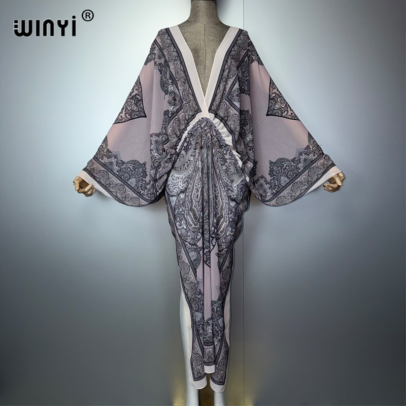 WINYI V Yaka Seksi Elbise Arap - Kaftan Women Boho incelemesi ve fiyatı