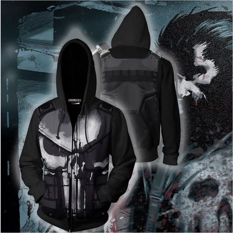 3D Baskılı Punisher Fermuarlı  - Haori Japanese Jacket incelemesi ve fiyatı
