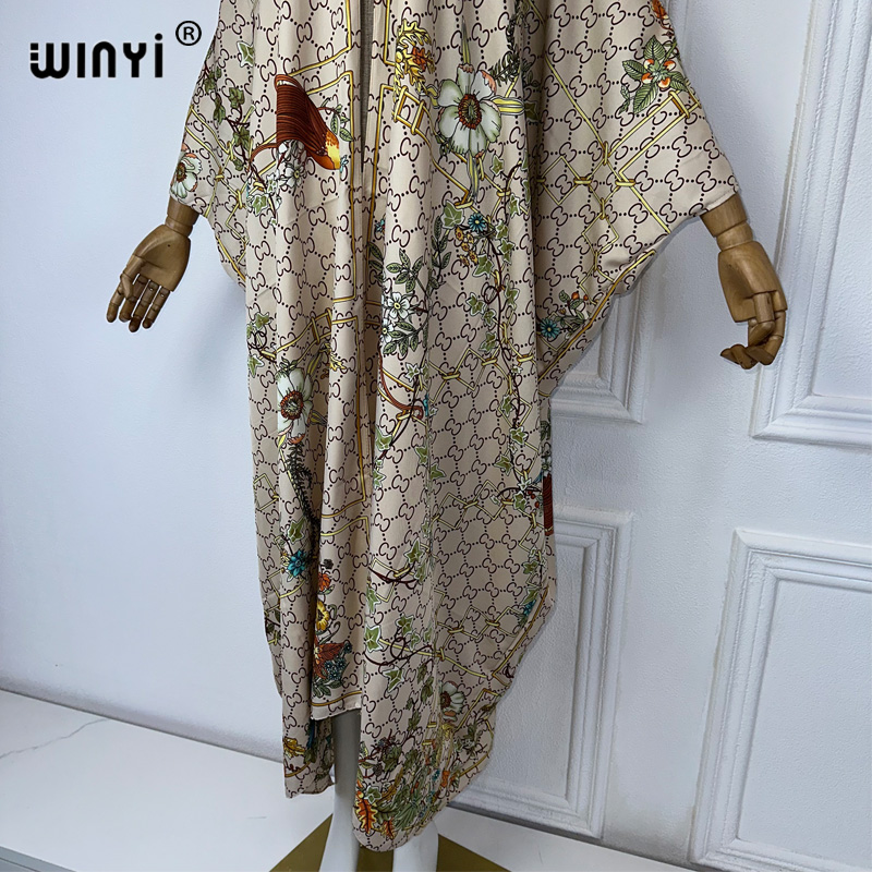 WINYI yaz moda plaj mektup bas - Kaftan Women Boho incelemesi ve fiyatı